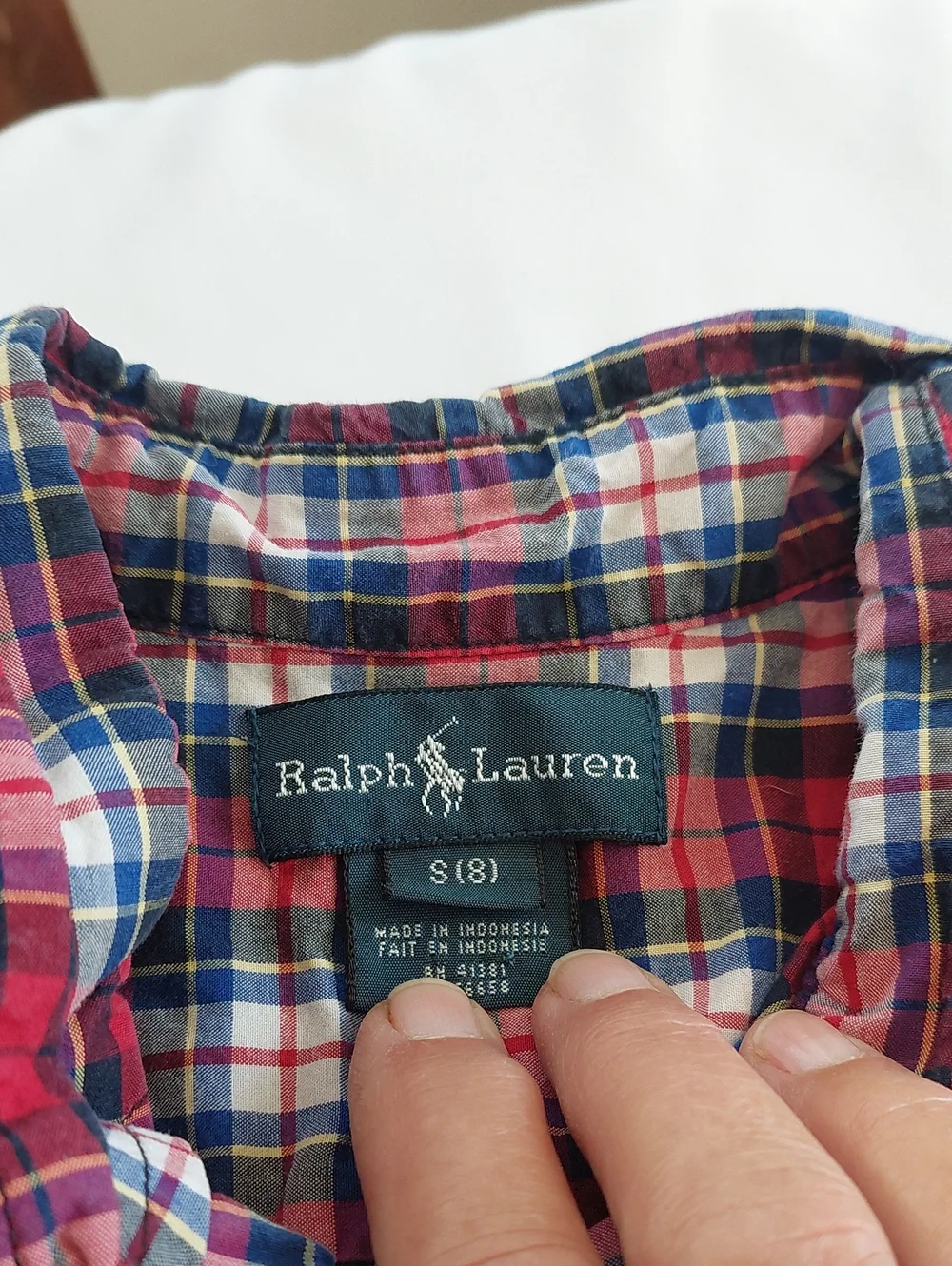 Ralph Lauren Boys  Red Plaid Button-Down Shirt.size 8